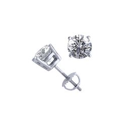 14K White Gold 2.04 ctw Natural Diamond Stud Earrings - REF-521Y4X