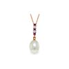 Image 1 : Genuine 4.15 ctw Pearl, Ruby & Diamond Necklace 14KT Rose Gold - REF-20T4A