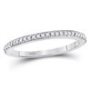 Image 1 : Diamond Single Row Stackable Band Ring 1/8 Cttw 10kt White Gold