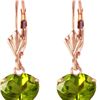 Image 1 : Genuine 3.25 ctw Peridot Earrings 14KT Rose Gold - REF-29H2X