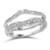 Image 1 : Diamond Ring Guard Wrap Solitaire Enhancer 1/4 Cttw 14kt White Gold