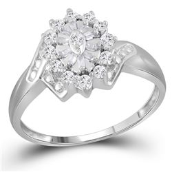 Diamond Cluster Ring 1/4 Cttw 14kt White Gold