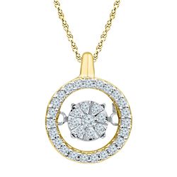 Diamond Dangle Pendant 1/5 Cttw 10kt Yellow Gold