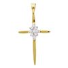 Image 1 : Diamond Cross Religious Pendant 1/12 Cttw 10kt Yellow Gold