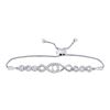 Image 1 : Diamond Linked Infinity Bolo Bracelet 1/4 Cttw 10kt White Gold