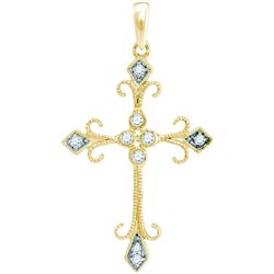 Diamond Cross Pendant 1/10 Cttw 10kt Yellow Gold