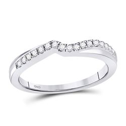 Diamond Contoured Enhancer Wedding Band 1/8 Cttw 10kt White Gold