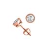 Image 1 : 14K Rose Gold 2.05 ctw Natural Diamond Stud Earrings - REF-519G2A