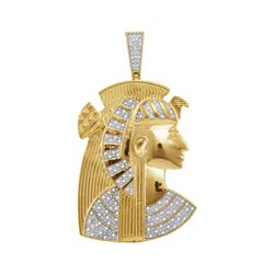 Mens Diamond Pharaoh Charm Pendant 3/8 Cttw 10kt Yellow Gold