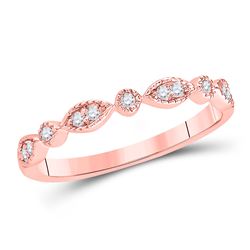 Diamond Classic Stackable Band Ring 1/10 Cttw 14kt Rose Gold