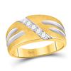 Image 1 : Mens Diamond Band Ring 1/4 Cttw 10kt Two-tone Gold