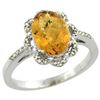 Image 1 : 1.94 CTW Quartz & Diamond Ring 14K White Gold - REF-45M3K