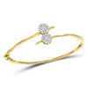 Image 1 : Diamond Bypass Bangle Bracelet 3/4 Cttw 14kt Yellow Gold