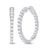 Image 1 : Diamond Inside-Outside Hoop Earrings 3.00 Cttw 14kt White Gold