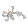 Image 1 : Mens Diamond Statement Charm Pendant 1.00 Cttw 10kt Yellow Gold