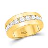 Image 1 : Mens Diamond Single Row Channel-set Band Ring 2.00 Cttw 14kt Yellow Gold