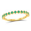 Image 1 : Round Emerald Square Dot Stackable Band Ring 1/5 Cttw 10kt Yellow Gold