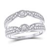 Image 1 : Diamond Wrap Ring Guard Enhancer 1/3 Cttw 14kt White Gold