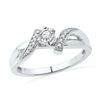 Image 1 : Diamond Solitaire Promise Bridal Ring 1/10 Cttw 10kt White Gold