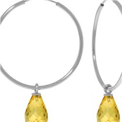 Genuine 4.5 ctw Citrine Earrings 14KT White Gold - REF-26Y2F