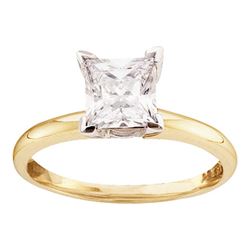 Diamond Solitaire Bridal Wedding Engagement Ring 7/8 Cttw 14kt Yellow Gold