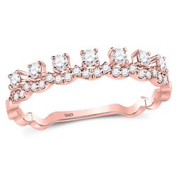 Diamond Stackable Band Ring 1/6 Cttw 10kt Rose Gold