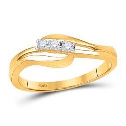 Diamond 3-stone Bridal Wedding Engagement Ring 1/10 Cttw 10kt Yellow Gold