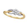 Image 1 : Diamond Flower Cluster Infinity Ring 1/4 Cttw 10kt Yellow Gold