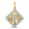 Image 1 : Diamond Diagonal Square Pendant 1/6 Cttw 10kt Yellow Gold