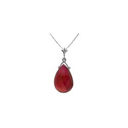 Genuine 8 ctw Ruby Necklace 14KT White Gold - REF-46V5W