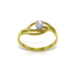 Genuine 0.15 ctw Diamond Anniversary Ring 14KT Yellow Gold - REF-42V2W