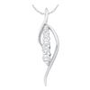 Image 1 : Round Prong-set Diamond Journey Drop Pendant 1/5 Cttw 14kt White Gold