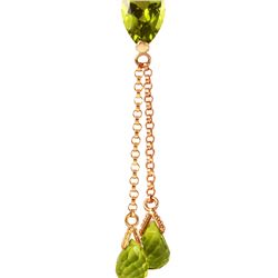 Genuine 3.75 ctw Peridot Necklace 14KT Rose Gold - REF-23F5Z