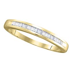 Baguette Diamond Wedding Band Ring 1/4 Cttw 10kt Yellow Gold