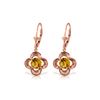 Image 1 : Genuine 1.10 ctw Citrine Earrings 14KT Rose Gold - REF-37Z7N