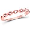 Image 1 : Diamond Classic Stackable Band Ring 1/10 Cttw 14kt Rose Gold