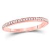 Image 1 : Diamond Single Row Stackable Band Ring 1/8 Cttw 10kt Rose Gold