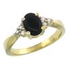 Image 1 : 0.81 CTW Onyx & Diamond Ring 14K Yellow Gold - REF-37M4A