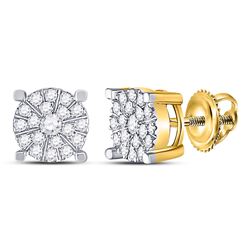 Diamond Fashion Cluster Earrings 1/4 Cttw 10kt Yellow Gold