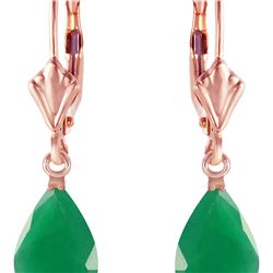 Genuine 2 ctw Emerald Earrings 14KT Rose Gold - REF-43M9T