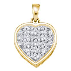 Diamond Small Simple Heart Pendant 1/5 Cttw 10kt Yellow Gold