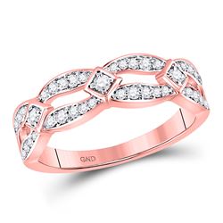 Diamond Fashion Band Ring 1/3 Cttw 10kt Rose Gold