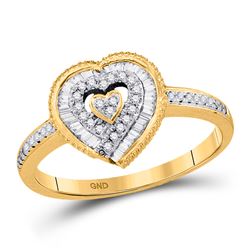 Diamond Heart Ring 1/4 Cttw 10kt Yellow Gold