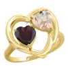 Image 1 : 1.91 CTW Diamond, Garnet & Morganite Ring 10K Yellow Gold - REF-26M5A