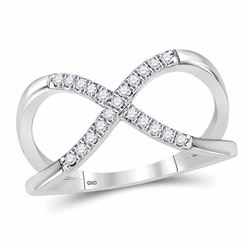 Diamond Split-shank Infinity Ring 1/6 Cttw 10kt White Gold