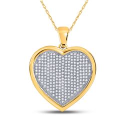 Diamond Heart Cluster Charm Pendant 3/4 Cttw 10kt Yellow Gold