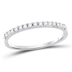 Diamond Slender Stackable Wedding Band 1/6 Cttw 14kt White Gold