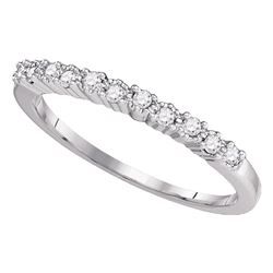 Diamond Single Row Band Ring 1/6 Cttw 10kt White Gold