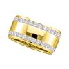 Image 1 : Round Channel-set Diamond Double Row Wedding Band 1.00 Cttw 14kt Yellow Gold