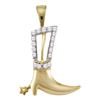 Image 1 : Diamond Cowboy Boot Spurs Pendant 1/8 Cttw 10kt Yellow Gold